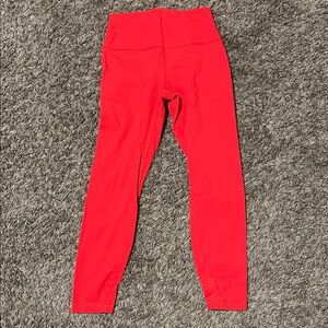 Hylete Bright Red High-Waist Performance Leggings